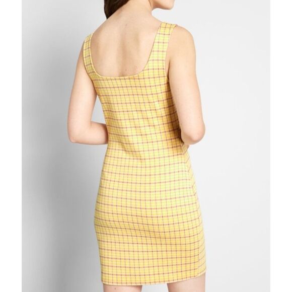 Plaid Sz XS Sleeveless Stretchy SUCH A CHARMER Bodycon Mini Dress MODCLOTH - Picture 3 of 6